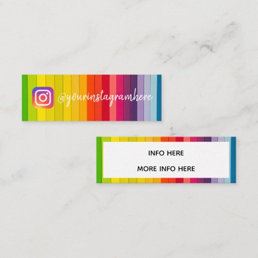 Kleurblok-instapstrips Mini Visitekaartje (Voorkant / Achterkant)