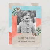 Kleurblok Kerst Foto Feestdagenkaart (Voorkant / Achterkant)