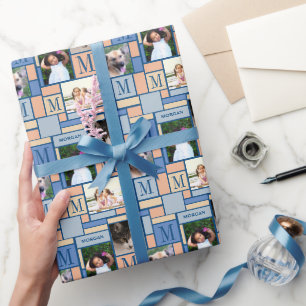 Kleurblok Kleurenblauw kleurrijke patroonfoto Cadeaupapier