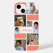 Kleurblok Koraal Eenvoudig 7 Fotonaam Aangepaste k Case-Mate iPhone Case (Achterkant)