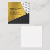 Kleurblok | Leder | Goud | Makeup en Hair Vierkante Visitekaartje (Voorkant / Achterkant)