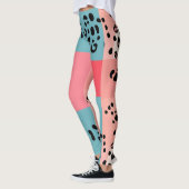 Kleurblok Leopard-afdrukpatroon Leggings (Links)