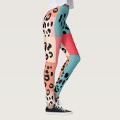 Kleurblok Leopard-afdrukpatroon Leggings (Rechts)