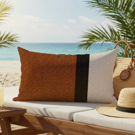 Kleurblok Linen look Russet Black Beige Outdoor Buitenkussen