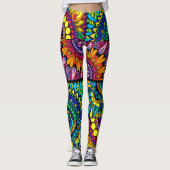 Kleurblok Mandala Leggings (Voorkant)