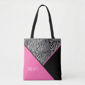 Kleurblok met Zebra Print Tote Bag (Voorkant)