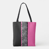 Kleurblok met Zebra Print Tote Bag (Achterkant)