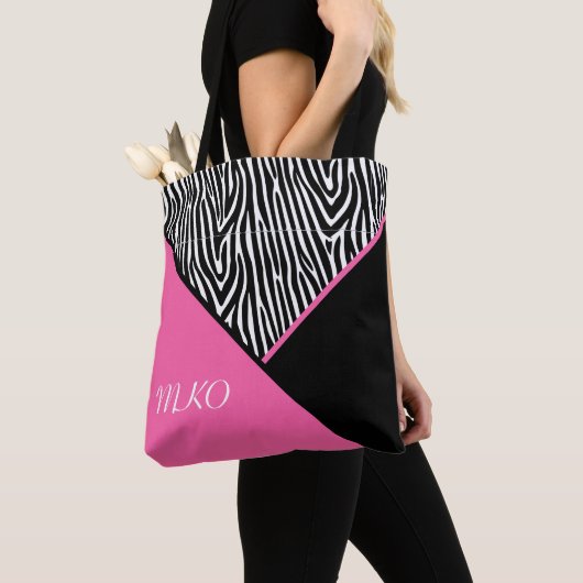 Kleurblok met Zebra Print Tote Bag (Dichtbij)