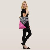 Kleurblok met Zebra Print Tote Bag (Op model)