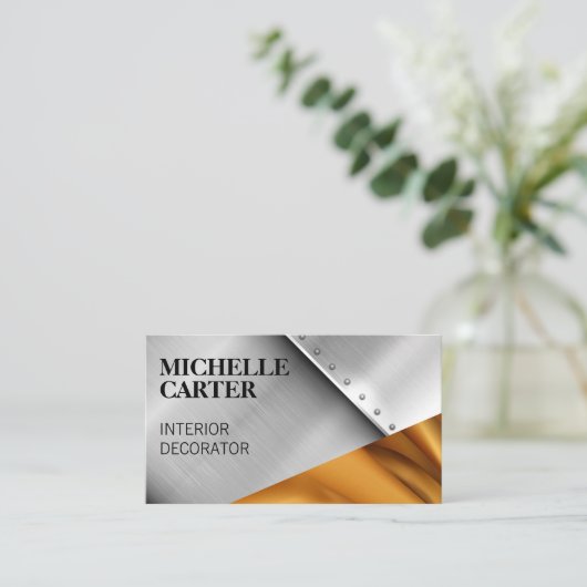 Kleurblok | Metalen klinknagels | Gouden Zijde Visitekaartje (Staand voorkant)