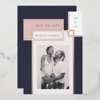 Kleurblok mid century modern save the date