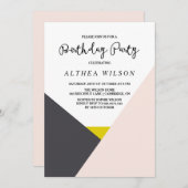 Kleurblok | Modern Birthday Party Invitation Kaart (Voorkant / Achterkant)