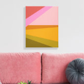 Kleurblok Moderne geometrische kunst in rood groen Canvas Afdruk (Insitu (Woonkamer))