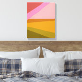 Kleurblok Moderne geometrische kunst in rood groen Canvas Afdruk (Insitu (Slaapkamer))