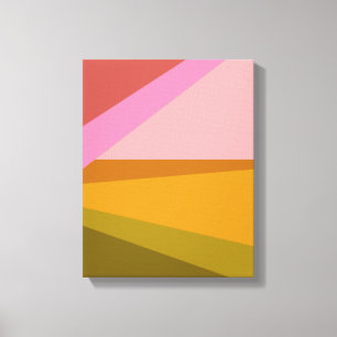 Kleurblok Moderne geometrische kunst in rood groen Canvas Afdruk