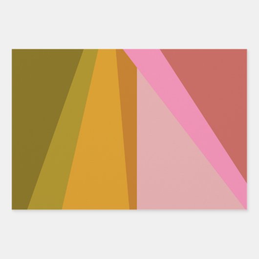 Kleurblok Moderne geometrische kunst in rood groen Inpakpapier Vel (Voorkant)