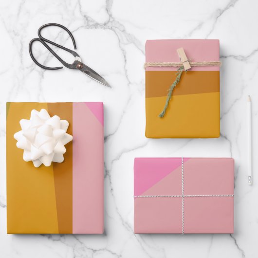 Kleurblok Moderne geometrische kunst in rood groen Inpakpapier Vel (Voorkant)