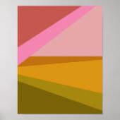 Kleurblok Moderne geometrische kunst in rood groen Poster (Voorkant)