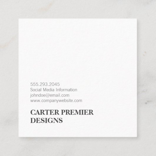 Kleurblok | Moderne Kunst | Interieurontwerper Vierkante Visitekaartje (Achterkant)