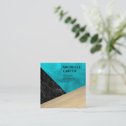 Kleurblok | Moderne Kunst | Interieurontwerper Vierkante Visitekaartje (Staand voorkant)