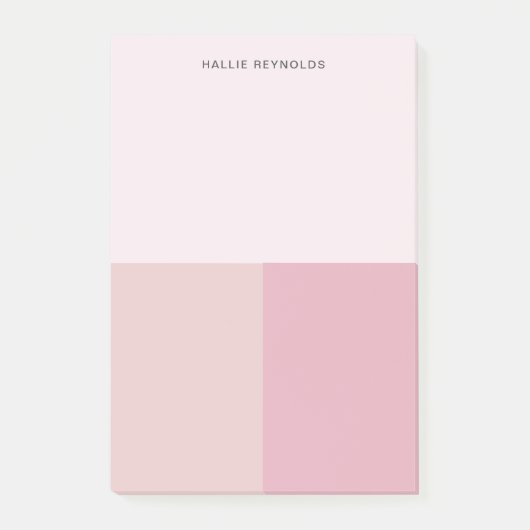 Kleurblok Monogram Blozend Pastel Bleek Roze Post-it® Notes (Voorkant)