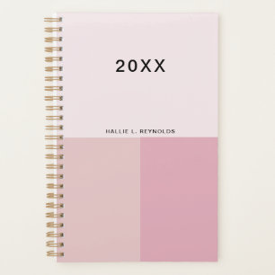 Kleurblok Monogram Blush Pastel Bleek Roze Planner