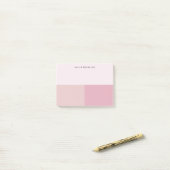 Kleurblok Monogram Roze Pastel Bleek Roze Post-it® Notes (Op bureau)