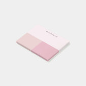 Kleurblok Monogram Roze Pastel Bleek Roze Post-it® Notes (Schuin)