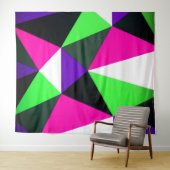 Kleurblok Neon Groen Roze Paars uit de jaren 80 Wandkleed (In Situ (horizontaal))