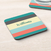 Kleurblok Plastic onderzetters met kurk achterzijd (Linkerzijde)