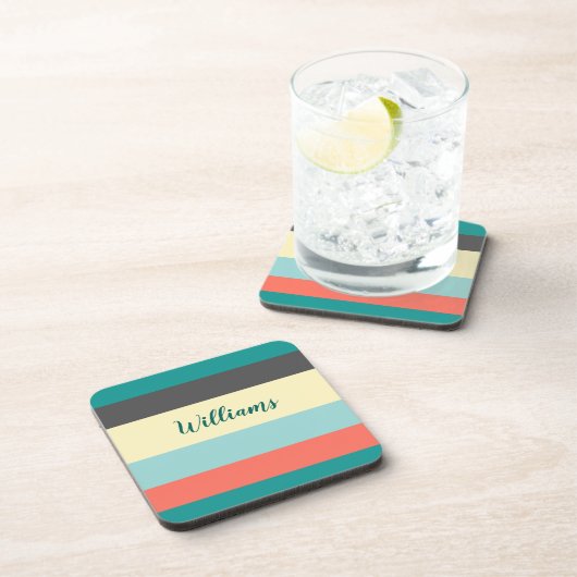 Kleurblok Plastic onderzetters met kurk achterzijd (Rechterzijde)