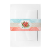 Kleurblok Poinsettia — Kerstmis met blaasje Uitnodigingen Wikkel (Voorkant Voorbeeld)