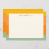 Kleurblok Rand Script Naam gepersonaliseerd plat Notitiekaartje (Voorkant / Achterkant)