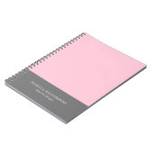 Kleurblok Roze en grijze elegant Notitieboek (Linkerzijde)