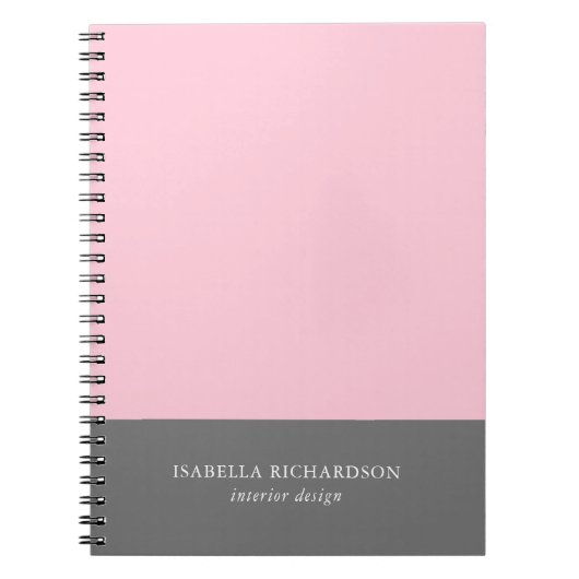 Kleurblok Roze en grijze elegant Notitieboek (Voorkant)
