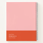 Kleurblok Roze en roodmatige, roodachtige vormgevi Notitieboek (Achterkant)