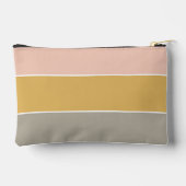 Kleurblok Roze Goud Grijs Streep Monogram Etui (Achterkant)