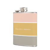 Kleurblok Roze Goud Grijze Stripe Monogram Heupfles (Links)