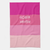 Kleurblok Roze Horizontale Streep Theedoek (Verticaal)