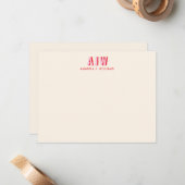 KLEURBLOK SCHADUW LETTER AANGEPASTE MONOGRAM  NOTITIEKAARTJE (Voorkant / Achterkant in situ)