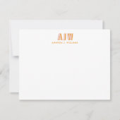 KLEURBLOK SCHADUW LETTER AANGEPASTE MONOGRAM NOTITIEKAARTJE (Voorkant)