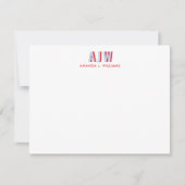 KLEURBLOK SCHADUW LETTER AANGEPASTE MONOGRAM NOTITIEKAARTJE (Voorkant)