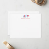 KLEURBLOK SCHADUW LETTER AANGEPASTE MONOGRAM NOTITIEKAARTJE (Voorkant / Achterkant in situ)