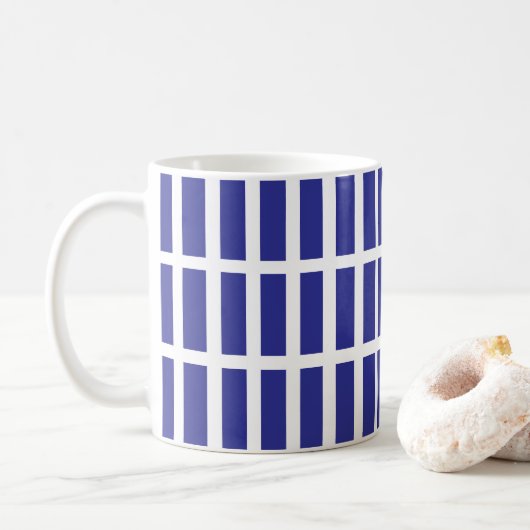 Kleurblok Streep Blauw Koffiemok (Met donut)