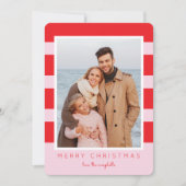 Kleurblok Strepen Kerst Foto kaart (Voorkant)