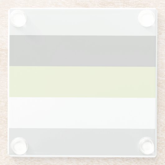 Kleurblok Stripes Lime Green Grey Black White Glazen Onderzetter (Achterkant)