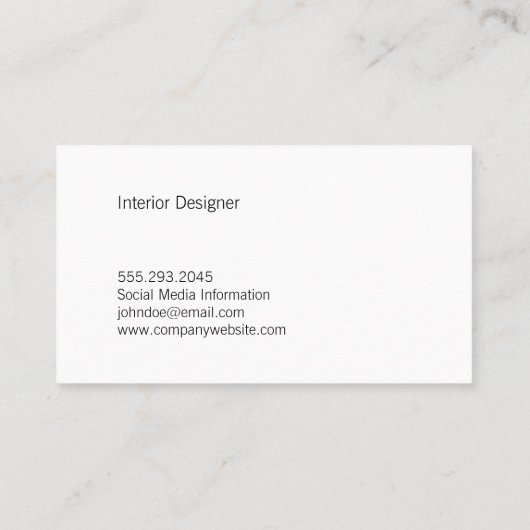 Kleurblok | Textures| Interieurontwerper Visitekaartje (Achterkant)