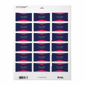 Kleurblok vibrant roze blauw modern adres etiket (Full Sheet)