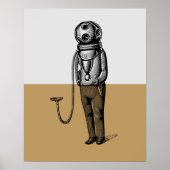 kleurblok voor illustratie van duiker poster (Voorkant)