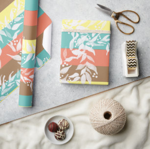 Kleurblok Waterverf Kranspatroon Cadeaupapier